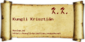 Kungli Krisztián névjegykártya